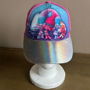 Dreamworks Trolls Kids Cap Pink With Silver Brim. Adjustable Back Strap.